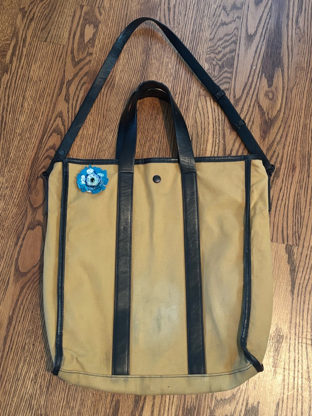 Vintage GAP Canvas 2-Way Utility Tote Bag - Khaki Colorblock (As-Is)
